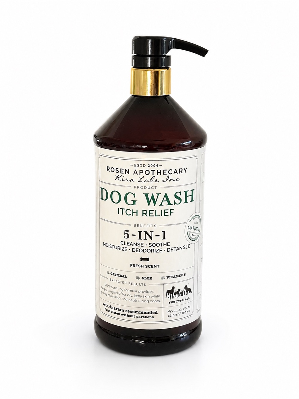 Rosen Apothecary 5-In-1 Dog Wash Itch Relief With Oatmeal